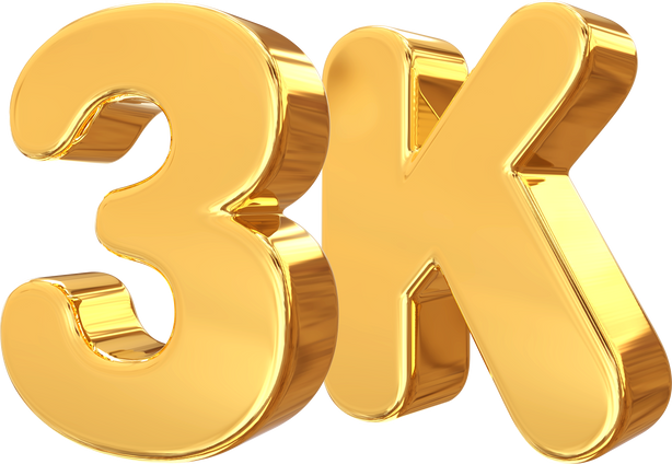 3K Follower Golden Number Thank You